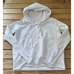 Nili Lotan Hoodie Sweatshirt Size Large Women’s White Raw Cuff